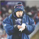  ?? KATHRYN RILEY/GETTY IMAGES ?? New England Patriots head coach Bill Belichick was curt with reporters.