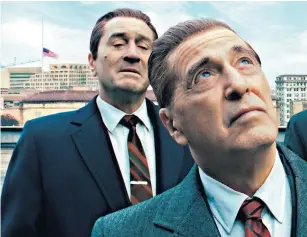  ??  ?? Al Pacino and Robert De Niro in the recent Netflix hit film The Irishman – the streaming service was the bestperfor­ming stock over the 2010s, with an increase of 3,767pc