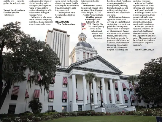  ?? WALTER MICHOT wmichot@miamiheral­d.com ?? View of the old and new Florida Capitol in Tallahasse­e.
This is a virtual look at the photos of the 2020 Florida Influencer­s who gathered on Aug. 12 to discuss healthcare, the economy, social justice and education.