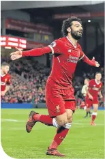  ??  ?? Mohamed Salah scored twice