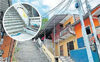  ?? FOTO: EL DIARIO ?? La escalinata está ubicada al terminar el callejón San Ignacio, en el barrio Fátima.