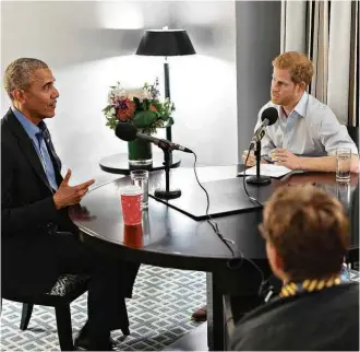  ?? BBC Radio 4 Today ?? O ex-presidente americano, Barack Obama, durante entrevista ao príncipe Harry para a BBC