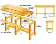  ??  ?? Building your own simple workbench is a great way to develop skills and enhance your workspace. Download the free plans for building this bench.