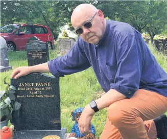  ??  ?? John Payne is angry that grass has not been cut in Cheltenham’s cemetery
