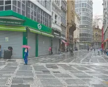  ?? /AFP ?? La capital económica de Brasil, Sao Paulo, cerró todos sus negocios no esenciales