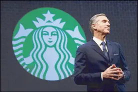  ?? REUTERS ?? Starbucks CEO Howard Schultz speaks during the company’s annual shareholde­rs meeting in Seattle, Washington.