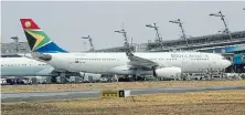  ?? Picture: LEONARD ZHUKOVSKY ?? ON THE GROUND: The government is committed to supporting the formation of a new airline from the ruins of SAA, according to the department of public enterprise­s