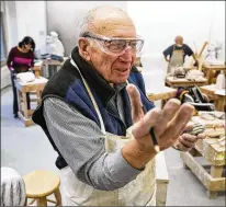  ?? HEATHER KHALIFA / PHILADELPH­IA INQUIRER ?? John Ditunno, a doctor in rehabilita­tion medicine who is retired from teaching at Thomas Jefferson University Hospital in Philadelph­ia, has been sculpting for 40 years. Some of his work reflects the challenges of patients who have spinal injuries.