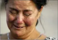  ?? THE ASSOCIATED PRESS ?? Frances Breaux cries Thursday as she talks about her fears for two close friends who live near the Arkema Inc. chemical plant in Crosby, Texas. Breaux said her close friends, an elderly couple that live close to the plant, have not been heard from...