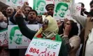  ?? Sohail Shahzad/EPA ?? Supporters of the Pakistan Tehreek-e-Insaf party gather during a protest demanding Imran Khan’s release outside the supreme court in Islamabad on 2 April. Photograph: