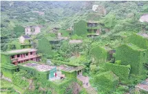  ?? — THE ASSOCIATED PRESS ?? Buildings sit covered in ivy in the abandoned fishing village of Houtouwan.