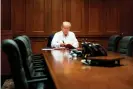  ?? Photograph: Joyce N Boghosian/The White House/ AFP/Getty Images ?? White House handout photo shows Donald Trump working in his conference room at Walter Reed on 3 October.