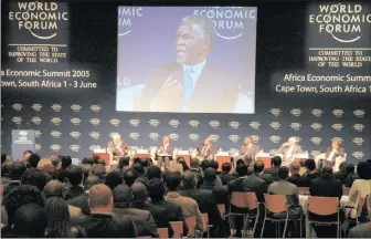  ??  ?? Shown in this file photo is then-President Thabo Mbeki during a panel discussion at WEF in June 2005.