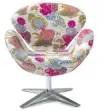  ??  ?? Right, a contempora­ry bucket chair with a vibrant floral print, from HomeGoods, brings upbeat summer style to a variety of spaces.