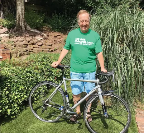  ?? ?? ● Retired paramedic Steve Evans from Runcorn is taking part in the Nightrider cycle challenge in Liverpool to raise funds for Macmillan Cancer Support