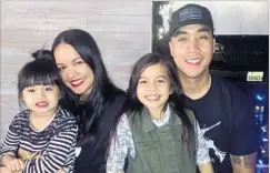  ??  ?? MATTHEW MEDINA, shown with wife Angelee and daughters Sadie, left, and Cassiah, needs a marrow transplant because of a blood disease.