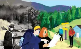  ?? Illustrati­on: Mathilde Vogt/The Guardian ?? Plans ‘to bring people to see what coal country was like, and to see that it’s not a moonscape, it’s a beautiful forest.’