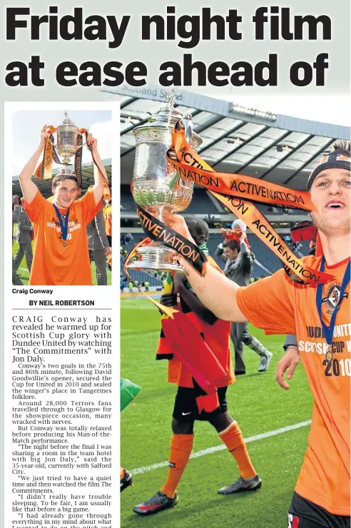  ??  ?? Craig Conway
Craig Conway savours the moment on the Hampden pitch after Dundee