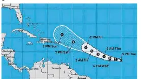  ?? COURTESY ?? Tropical Depression 11 formed in the Atlantic on Tuesday.