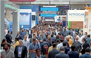  ??  ?? Crowds throng the Dubai World Trade Centre on day 2 of the Arab Health.