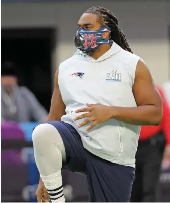  ?? STAFF FILE PHOTO By MATT STONE ?? TIME TO STEP UP: LaAdrian Waddle is the leader in the clubhouse to replace Nate Solder at left tackle, but he’ll have competitio­n for the job.