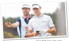  ?? Picture: GETTY IMAGES ?? Jason Scrivener gets some advice from his caddie.