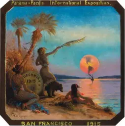  ??  ?? Astley David Middleton Cooper (1856-1924), Proposed Seal of the 1915 Panama-pacific Internatio­nal Exposition (Octagonal Image), 1911. Oil on canvas, 14 x 14 in., signed and dated lower left: ‘A.D.M. Cooper 1911’.
