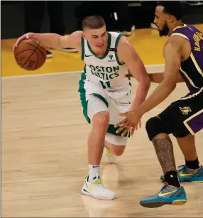  ?? (AP/Ringo H.W. Chiu) ?? Second-year point guard Payton Pritchard averaged 20.3 points, 8.7 assists and 5.7 rebounds in three NBA Summer League games for the Boston Celtics. His 1.38 points per possession ranks first among all Summer League players.