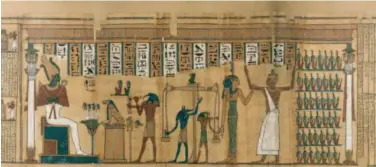  ?? © RMN- Grand Palais (musée du Louvre)/christian Larrieu ?? An Egyptian papyrus scroll painting, dating from 378-341 BC.