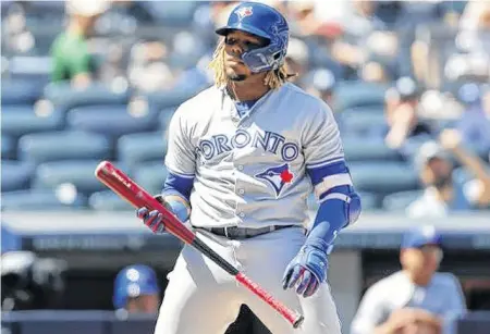  ?? POSTMEDIA NEWS ?? Toronto Blue Jays’ Vladimir Guerrero Jr. at bat earlier this season.