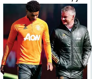  ?? GETTY IMAGES ?? Cordial reminder: Rashford (left) and Solskjaer in training