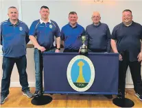  ?? ?? From left: club captain Angus Brodie, Keith Sheppard, Archie Johnston, Angus Brodie Senior and Robert Todd.