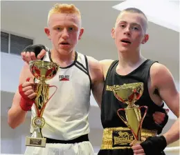  ??  ?? Brothers in arms Kyle Sillars, right, after his victory over Ronan Lamb