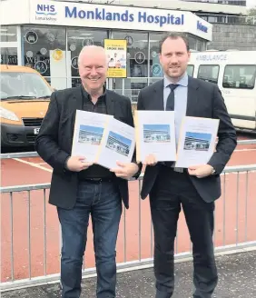  ??  ?? Positive outcome Neil Gray MP, right, and Alex Neil MSP have welcomed the findings of the Scottish Government’s review report into Monklands Hospital