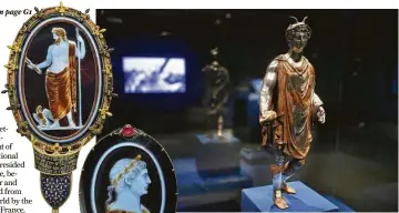  ?? Mark Mulligan / Houston Chronicle ?? “Ancient Luxury and the Roman Silver Treasure From Berthouvil­le” at the Museum of Fine Arts, Houston highlights ancient Roman sculptures, such as this one of Mercury.