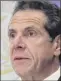  ??  ?? Cuomo: Office of governor says it hasn’t seen any notice of an inquiry.