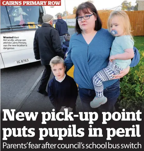  ??  ?? Worried Marri McCarville, whose son attends Cairns Primary, says the new location is dangerous