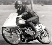  ??  ?? Bill Morris on the 6-speed Bantam Mt Druitt, 1954.