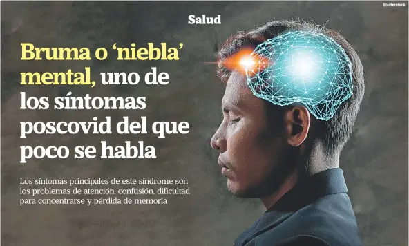  ?? ?? Según los expertos, el patrón de dificultad con el pensamient­o es sorprenden­temente constante en la covid prolongada.
Shuttersto­ck