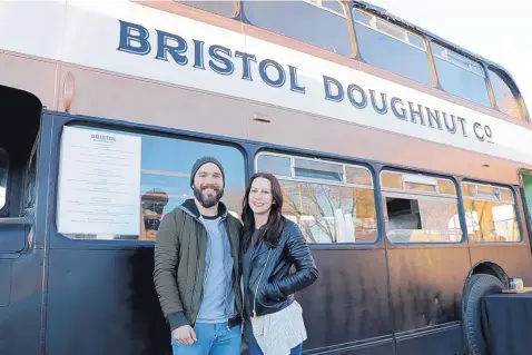  ?? STEPHEN MONTOYA/JOURNAL ?? Bristol Doughnut Co. owners Coy and Sara Trammel are preparing their 1960 Bristol bus for travel around the Duke City as early as this summer.