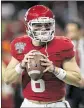  ?? SEAN GARDNER / GETTY IMAGES ?? Oklahoma quarterbac­k Baker Mayfield passed for 296 yards and two touchdowns.