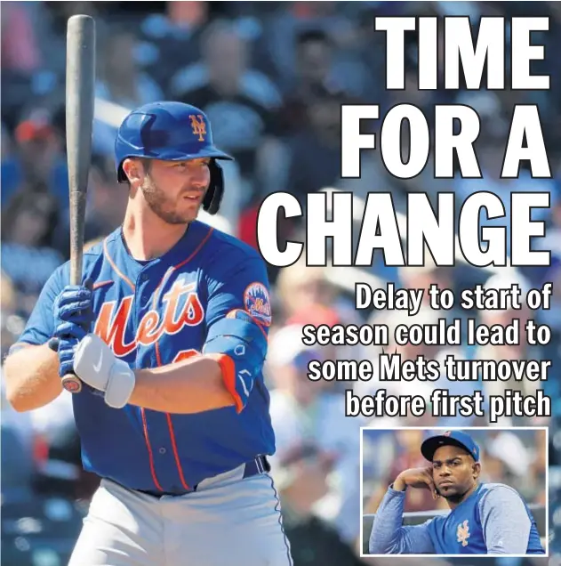  ?? AP ?? Pete Alonso and Jacob deGrom would have been in Opening Day lineup regardless, but Yoenis Cespedes may be on field when Mets play real games after delayed start.