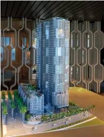  ??  ?? B+B Scale Models' rendering of the Anaha tower in Honolulu for U.S. developer Howard Hughes Corp. SMALL WORLD