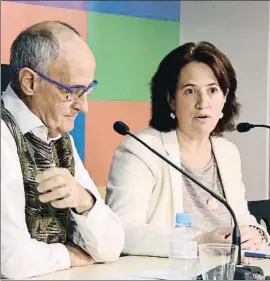  ?? NORMA VIDAL / ACN ?? Josep Cruanyes i Elisenda Paluzie durant la roda de premsa d’ahir