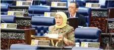  ?? — Bernama photo ?? Nancy delivers her reply in the Dewan Rakyat.