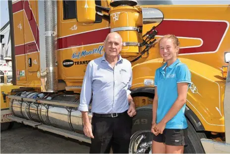  ?? Photo: Bev Lacey ?? HELPING HAND: Toowoomba businessma­n Neil Mansell says he’s proud to support steeplecha­se athlete Brielle Erbacher by reducing her travel costs when she competes in Sydney and Melbourne.