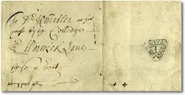  ?? ?? Dockwra mark on 1682 (May 4) letter addressed to ‘Dr Whistler at his house by ye Colledge in Warwick Lane’.