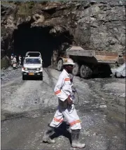  ??  ?? Above: A mine worker at the Freda Rebecca Gold Mine in Bindura town.