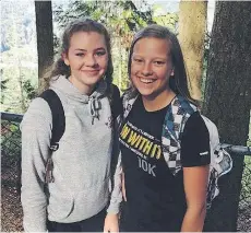  ??  ?? Friends Emily Isaak, left, and Letisha Reimer were attacked by a knifewield­ing man Tuesday at Abbotsford Secondary School. Reimer died from the attack, while Isaak is in hospital recovering.