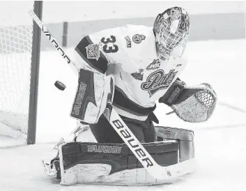  ?? ROY FLEECE / POSTMEDIA NEWS ?? Regina goalie Max Paddock’s play in the Memorial Cup has improved his draft stock in NHL scouts’ eyes.